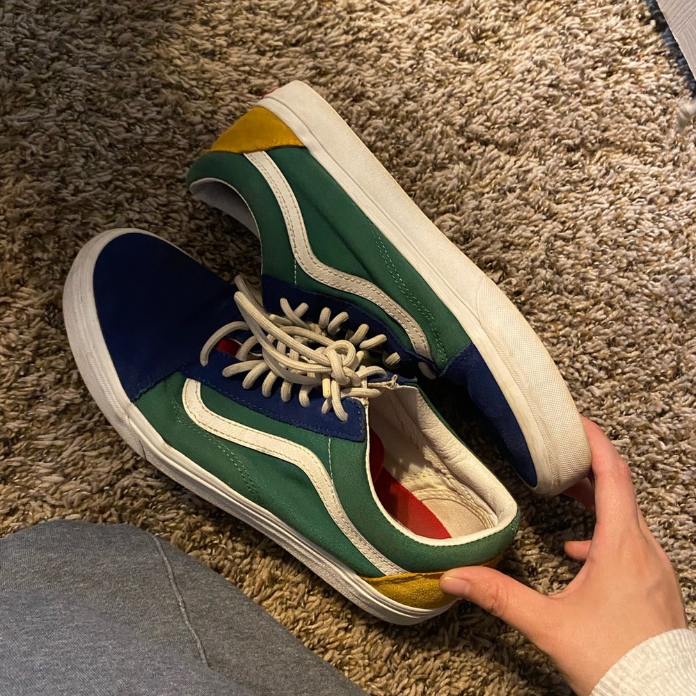 Vans Men's Blue and Green Sneakers
